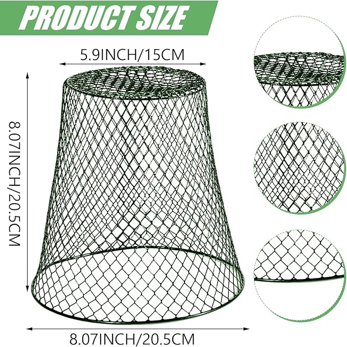 40 Pcs 8 inch Chicken Wire Plant Covers,Wire Garden Cloches Chicken Wire Cloche Plant Protector Metal Heavy Duty Garden Plant Cloche for Keeping Bunnies Chicken Squirrels Birds Other Out