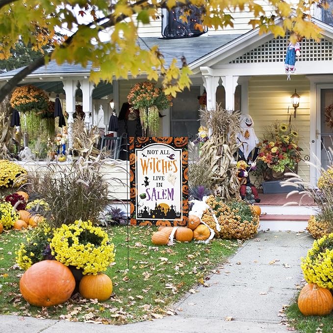 Halloween Decoration Pumpkin Welcome Garden Flag 12x18 Double-Sided Halloween Party Welcome Festival Garden Porch Terrace Lawn Courtyard Decoration Flag