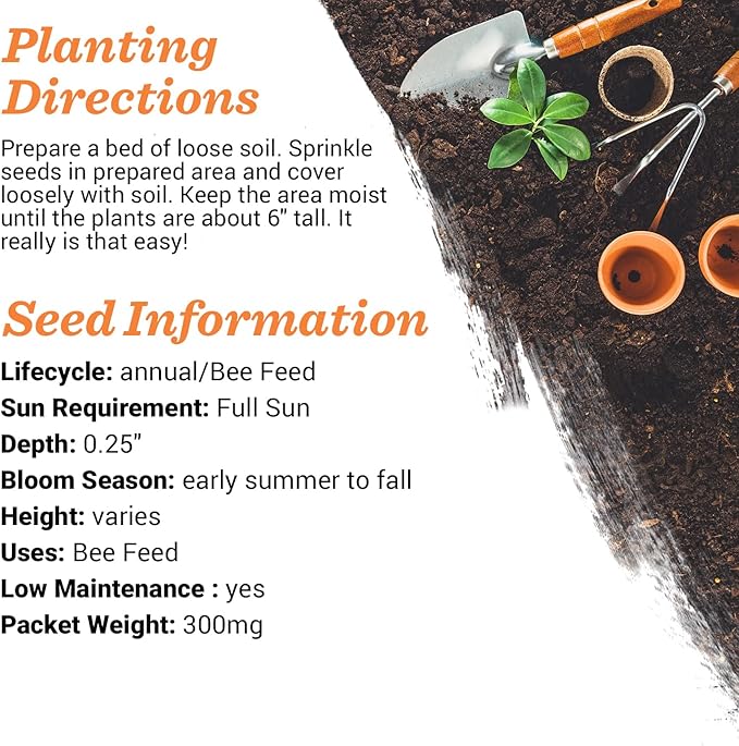 Bentley Seed Flower Mix - Pollinator Seed Mix with 5 Wildflower Seed Packets - Non-GMO Pollinator Seeds - Eco-Friendly Flower Seeds Packets for Party, Celebration, and Gifts - Pollinator Mix