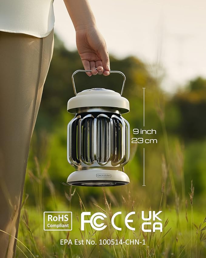 GeckoMan Hybrid Spectrum, Waterproof Switch Bug Zapper Outdoor Bug Zapper Indoor Mosquito Repellent Outdoor Patio Mosquito Zapper Electric Fly Zapper Fruit Fly Trap for Indoors Killer