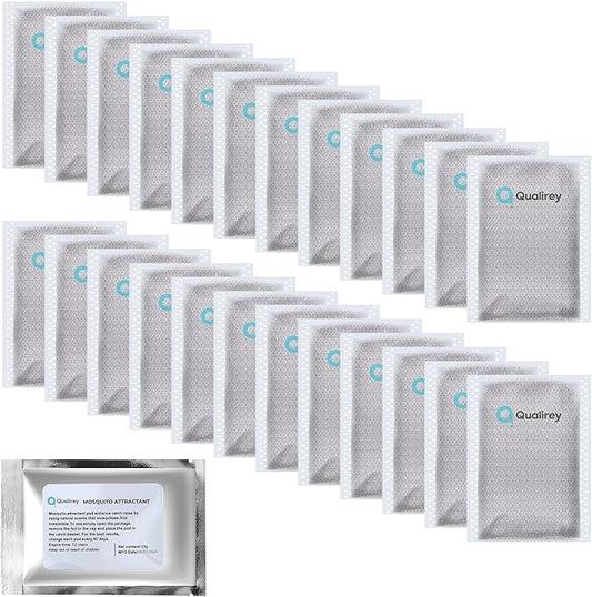 Qualirey 24 Pack Mosquito Attractant Lure in Bulk, Bait Refill for Bug Zapper Compatible with All Mosquito Trap Enhances Catch Rates Safe Non Toxic Long Lasting Bait for Home Garden Indoor Outdoor