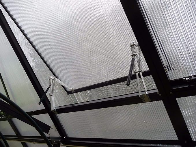 BIBISTORE Automatic Greenhouse Vent Opener with Two Springs Solar Powered Auto Window Opener for Hothouse&Cold Frame Greenhouse Acessories-Lifts 15.4 Lbs