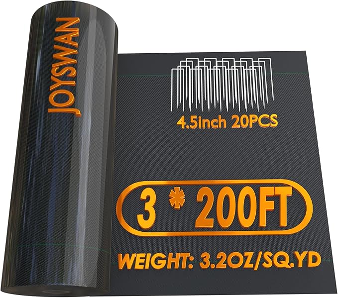 3Size Weed Barrier Landscape Fabric Heavy Duty Woven Ground Cover Weed Cloth Geotextile Fabric Driveway Fabric (3x200FT)