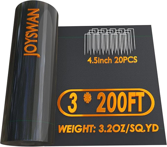 3Size Weed Barrier Landscape Fabric Heavy Duty Woven Ground Cover Weed Cloth Geotextile Fabric Driveway Fabric (3x200FT)