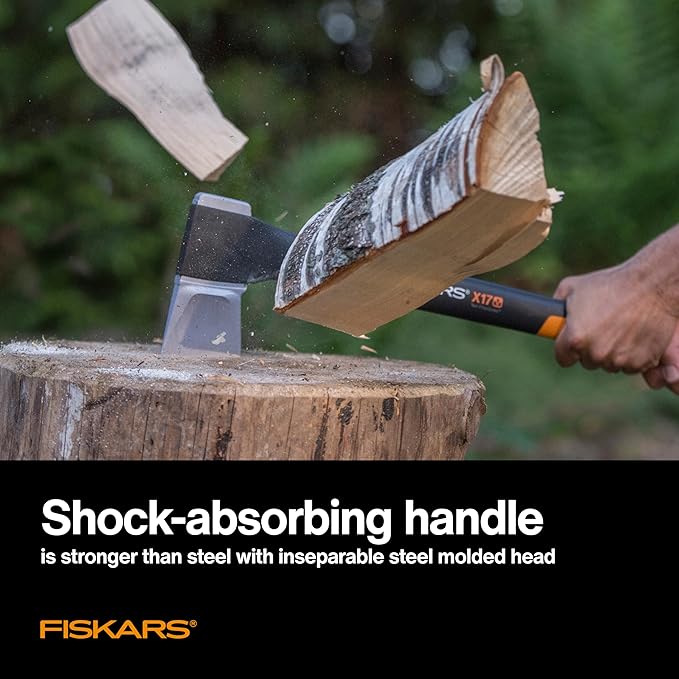 Fiskars X17 Splitting Axe, Tree Branch Cutter and Wood Splitter (23.5-Inch Axe) with Shock-Absorbing Handle