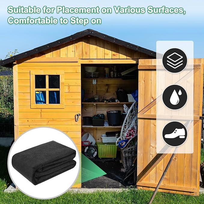 Outdoor Storage Shed Mat, 8.2x9 FT Waterproof Small Shed Flooring Mat for Patio Furniture Floor Protecting from Wear/Liquid/Dust/Oil, Non-Slip Carport Pad [Grey]