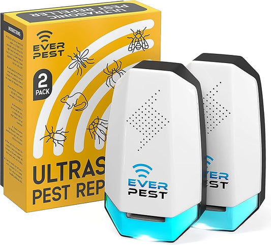 Ultrasonic Pest Repeller Control Plug in 2 Pack- Electronic Insect Defender - Roach Bed Bug Mouse Mosquito - Indoor Reject - for Cockroach Ants Mice Fly Rat Bedbug Model UD9284