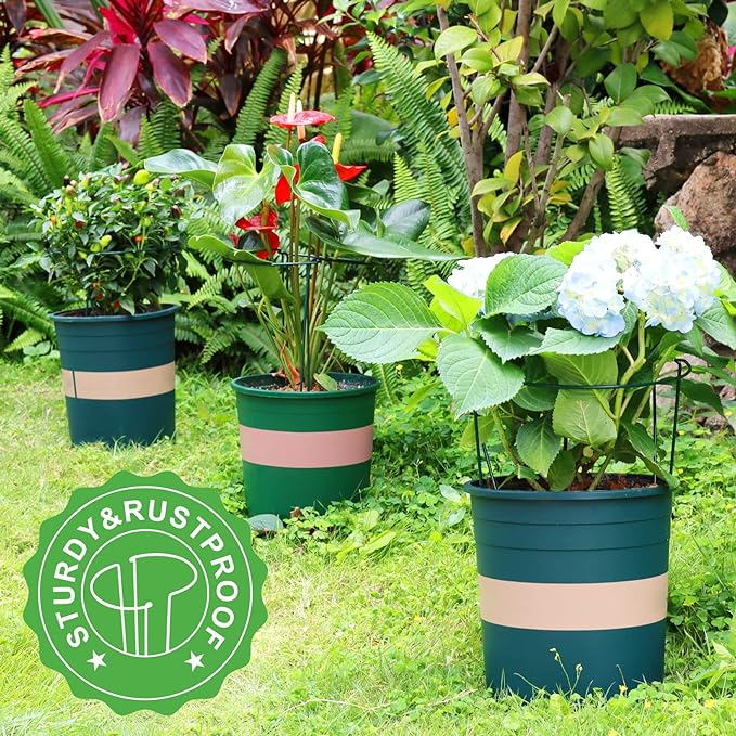 LEOBRO Plant Support, 8PCS Peony Cages and Supports, Plant Stakes for Indoor Plants, Outdoor Plants, Plant Holders, Tomato Monstera Hydrangea Support Cage, 10" W x 15.8" H