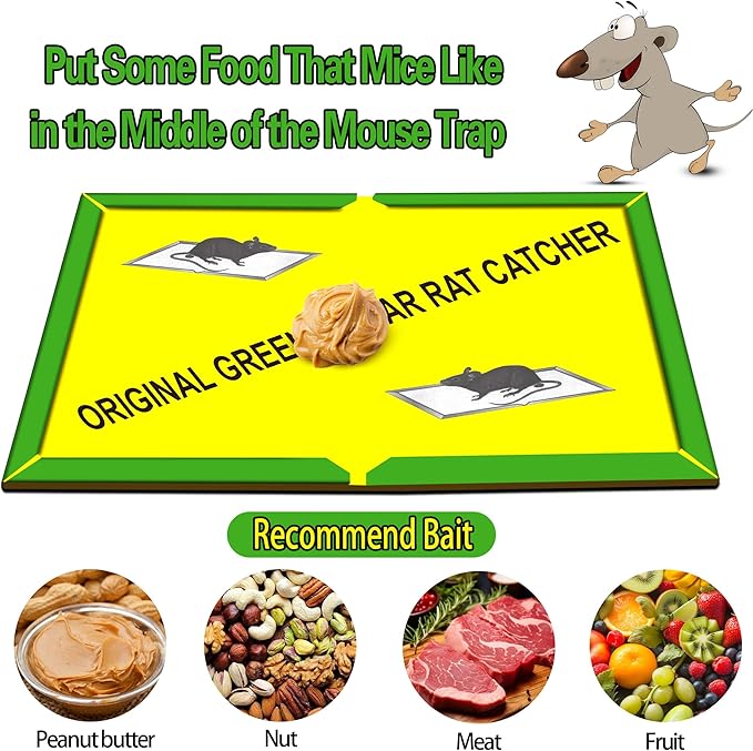 Ezoon 24 Pack Large Mouse Glue Traps with Enhanced Stickiness, Sticky Rat Snake Mouse Traps Pad Board for House Indoor Outdoor, Easy to Set, Extra Large (8.3" x 12")