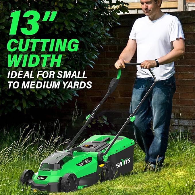 SOYUS Cordless13 Inch 20V Lawn Mowers & 20V 12 Inch String Trimmer