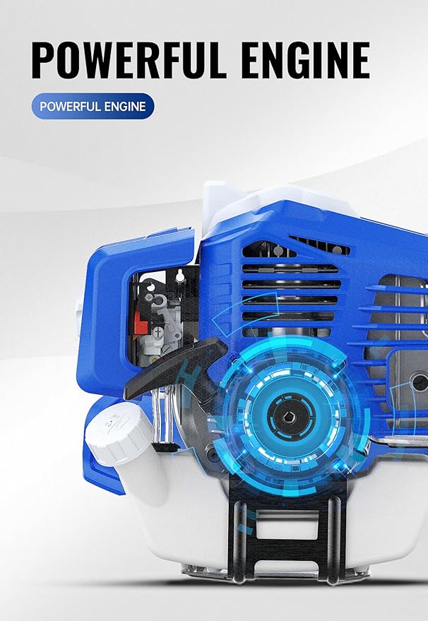 WILD BADGER POWER 52cc Weed Wacker Gas Powered, 3 in 1 String Trimmer/Edger 18’’ with 10’’ Brush Cutter,Rubber Handle & Shoulder Strap Included