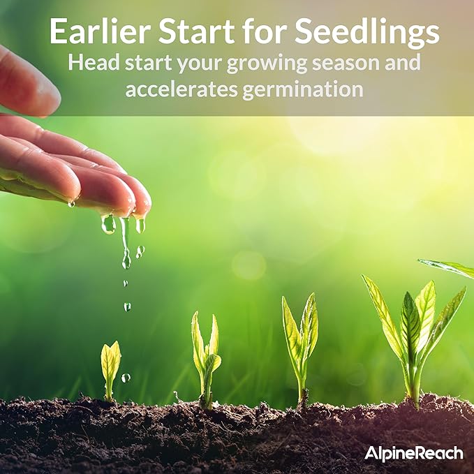 AlpineReach Plant Covers Frost & Sun Protection 10 x 50 ft - Thick 1.2 oz/yd² Freeze Blanket to Low 28 °F Temperatures Floating Row, Garden Fabric Material, Protect in Winter Cold, Gardening Down