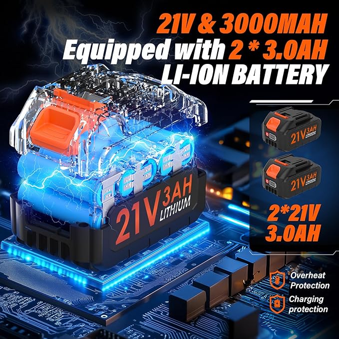 MAXLANDER Leaf Blower Cordless, Electric Cordless Leaf Blower with 2pcs 3.0Ah Batteries and 1 Charger, 600CFM & 200MPH, and 5 Speed Mode, for Patio Cleaning, Lawn Care, Blowing Fallen Leaves and Dust