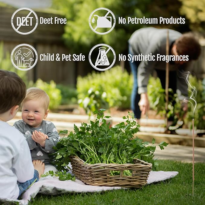 Farm Raised Candles - USA Made Mintronella - Natural Mosquito Repellent Sticks – 100 Pcs - Outdoor Insect Sticks – Citronella & Peppermint – Bug, Fly, Gnat, No-See-Um for Patio & Camping