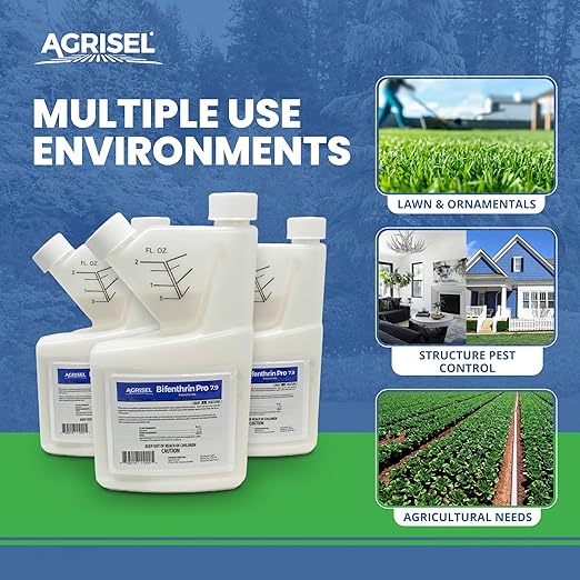 Bifenthrin Pro 7.9, Insect Control, Safe for Plants & Crops, Insecticide, Effective Against 125+ Insects, Includes 3-Pack of Agrisel Protective Gloves, 16 Ounces