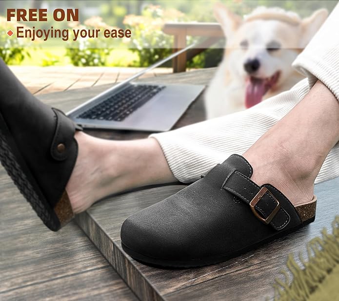 BULLIANT Comfort Clogs Slippers Sandals Nurse Work Shoes Unisex for Men Women with Cushioned Cork-Footbed