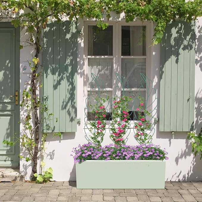 3 Pack 59x16in Metal Garden Trellis for Climbing Plants, Large Trellis for Climbing Plants Outdoor, Roses, Vegetables Vines Flowers Support, Large Decorative Outdoor Trellis