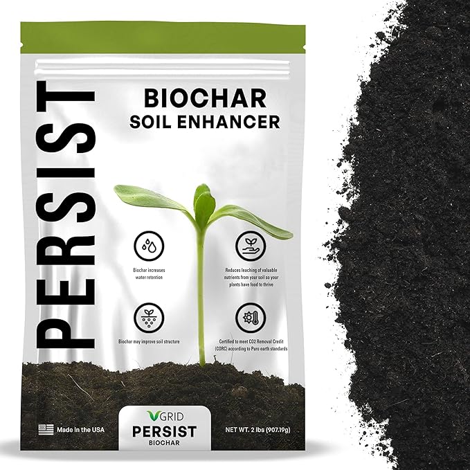 Persist Horticultural Charcoal 3qt Bag, Biochar Soil Amendment for Indoor Plants, Improves Soil for Terrariums, 100% Natural Active Carbon and House Plant Enhancer.