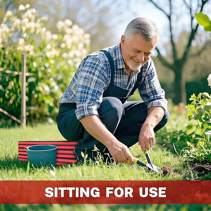 TOMMARS 0.9" Foldable Thick Kneeling Pad, 5 Fold Comfortable Foam Knee Pads Cushion Mat for Gardening, Yardwork, Workshop Repairing