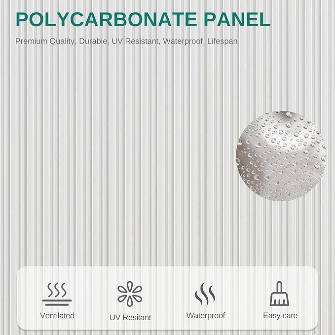 YITAHOME Polycarbonate 6x8FT Greenhouse Heavy Duty Green Houses Outdoor Greenhouses Aluminum Sliding Doors Vent Window Premium Large Sun House for Garden Backyard, Black