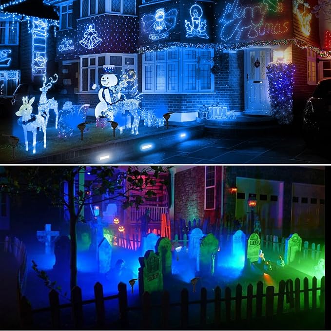 T-SUN Solar Spot Lights Outdoor 6Packs Blue Solar Spotlights Landscape Lights IP65 Waterproof Auto On/Off for Garden/Yard/Pathway/Patio