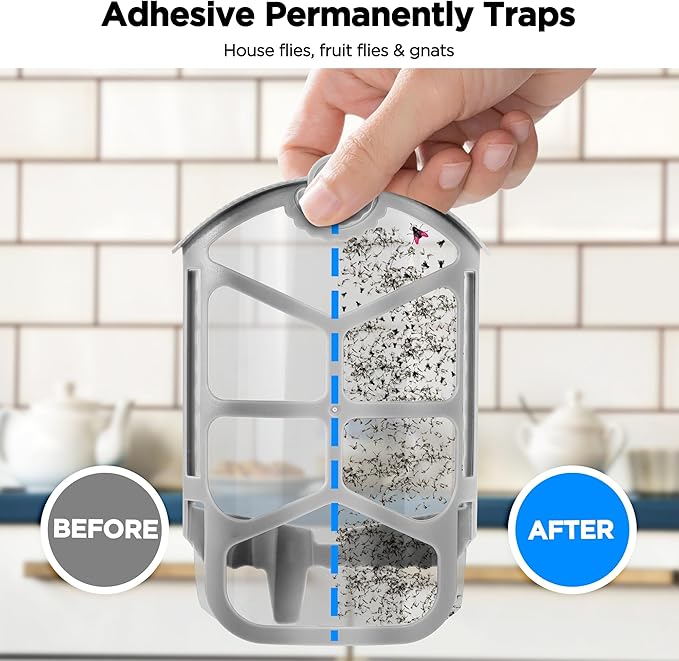 16 Pack Refill Cartridge Kit Replacement Compatible with ZEVO M364 and ZEVO Max Plug-in Light Flying Insect Trap Refill for Indoors Refill Replacement Sticky Pads for Bug Catcher