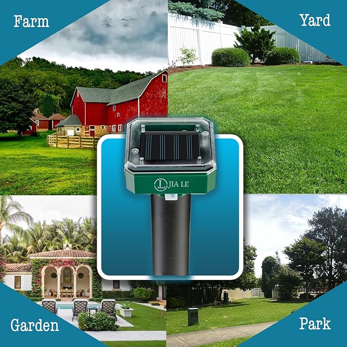 Mole Repellent Solar Powered 10 pk Gopher Solar Snake Repellent Ultrasonic Vole Gopher Sonic Waterproof Spikes Stakes for Garden Yard