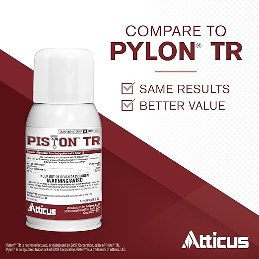 Atticus Piston TR Greenhouse Fogger (Compare to Pylon) (12 Pack) - Total Release Chlorfenapyr Insecticide/Miticide - Controls Mites, Thrips, Caterpillars, and Adult Fungus Gnats