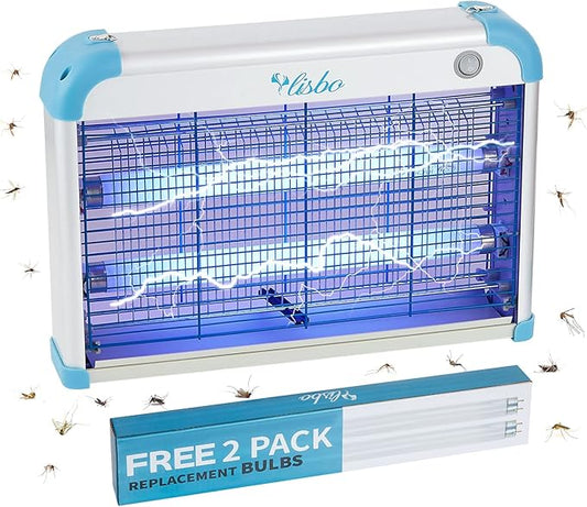 Electric Bug Zapper, 3000 Volt Powerful Flying Insect Mosquito Flies Killer 20W Blue UV Light Attract, Plug-in Pest Control Machine for Moth,Fruit Fly,Fungus Gnat,Garage Catcher/Eliminator/Shocker