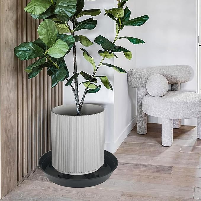 4 Pack Plant Saucer 12 inch, 8 10 14 17 inch, Plant Stand Plastic Plant Saucers for Indoors Outdoor, Heavy Duty Flower Saucers for Potted Plants, Pot Saucers for Plants, Grow Bags Saucers