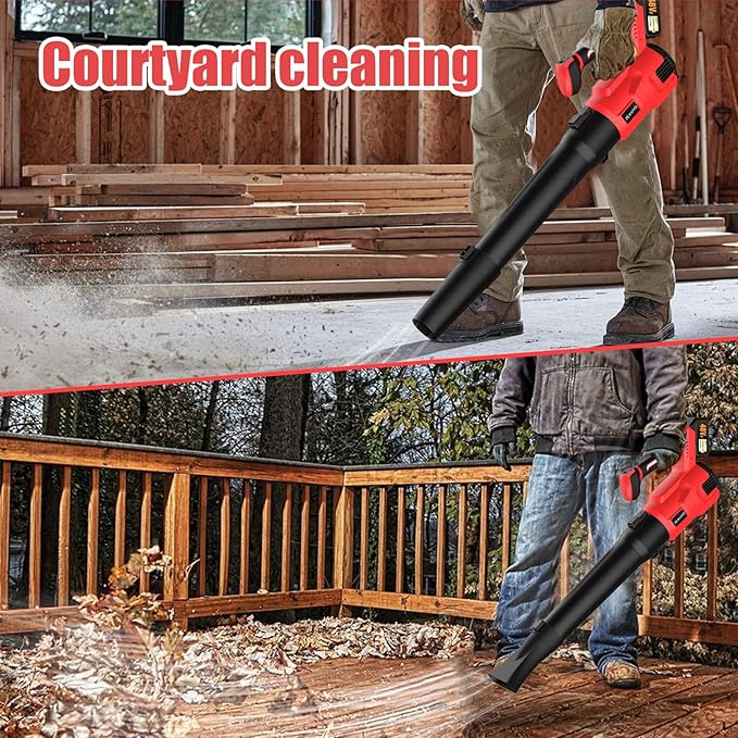 Cordless Leaf Blower 21V Electric Blower with (1) 3.0Ah Battery and Fast Charger, Variable Speed, Turbo Mode, Battery Powered Handheld Leaf Blower for Lawn Care and Yard Leaf Cleaning