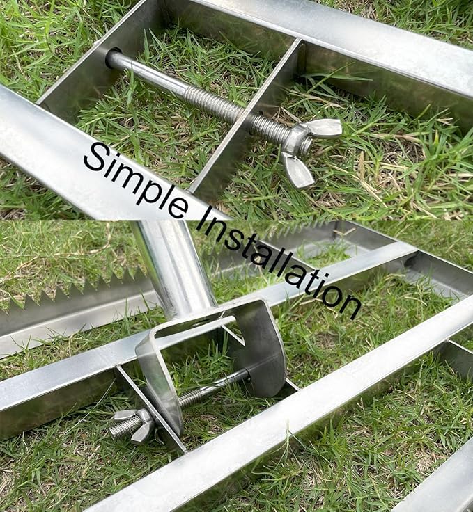 2025 Updated Lawn Leveling Rake, Lawn Leveler Tool with Double-Sided Design,70'' Adjuatble Stainless Steel Garden Rake, Rustproof Rakes Suitable for Landscaping Golf Course, Sand, Gardens, and Ranch