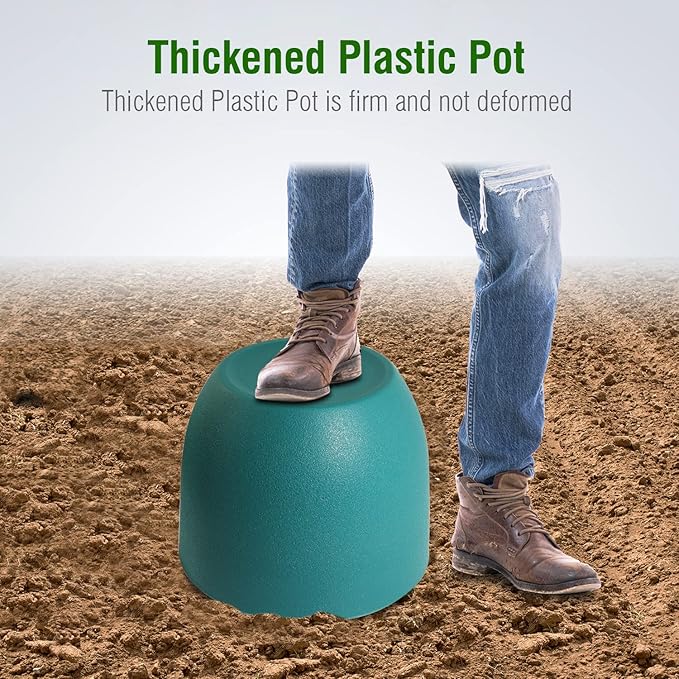 Modern Plant Pots Set, 9/8/7.5 inch Plastic Planters for Indoor Plants, Stylish Flower Pots with Drainage Holes and Saucers for House Plants and Flowers, Blue