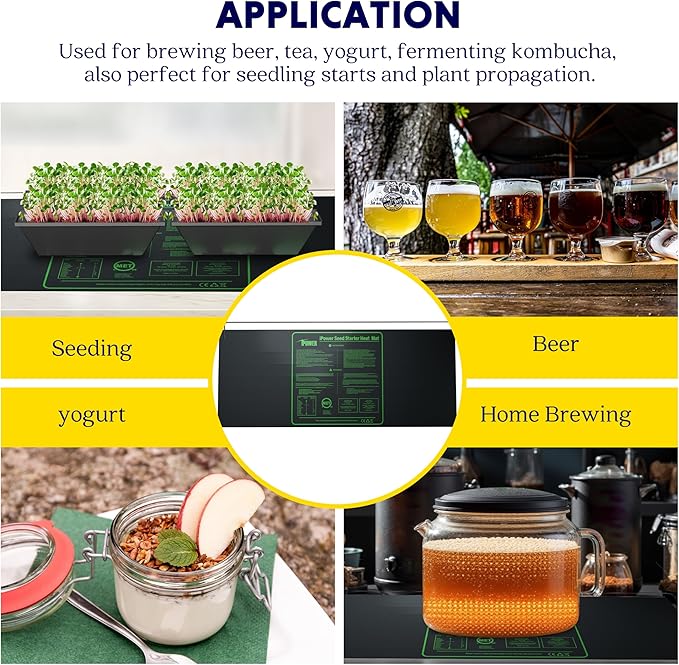 iPower 48" x 20" Waterproof Durable Seedling Heat Mat Warm Hydroponic Plant for Indoor Gardening Germination Starting, 1 Pack New