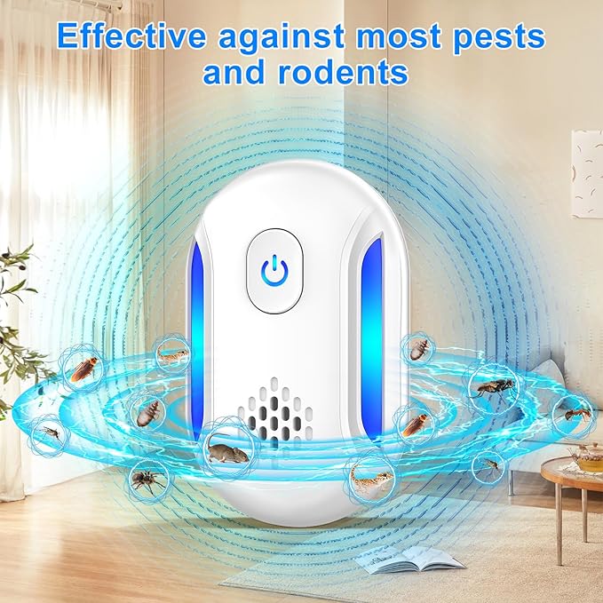 Upgraded Ultrasonic Repellent, 2025 Indoor Ultrasonic Repeller, Electronic Plug in Pest Control for Bugs,Mosquito,Roach, Ant, Rodent, Mouse, Spider Repellent for House, Warehouse, Garage (6)