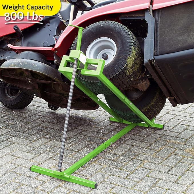 Heavy-Duty Lawn Mower Lift - 800 Lbs Capacity, Universal Fit, Easy Lift for Riding Mowers, Tractors | Adjustable 45° Tilt, Maintenance and Cleaning Aid