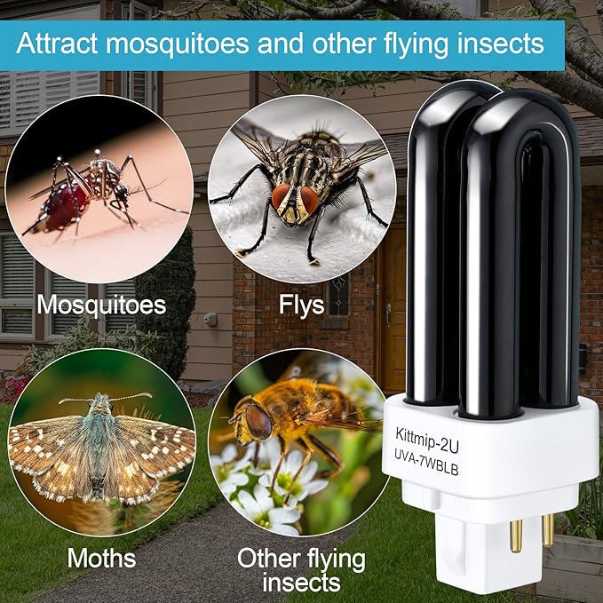 6 Packs Bug Zapper Replacement UV Bulbs 41050 Replacement Bulbs Compatible with DynaTrap Dt1050 Dt1100 Dt1250, 1/2 Acre Trap Bulb, 7w UV Light Ultraviolet Mosquito Killer Lamp