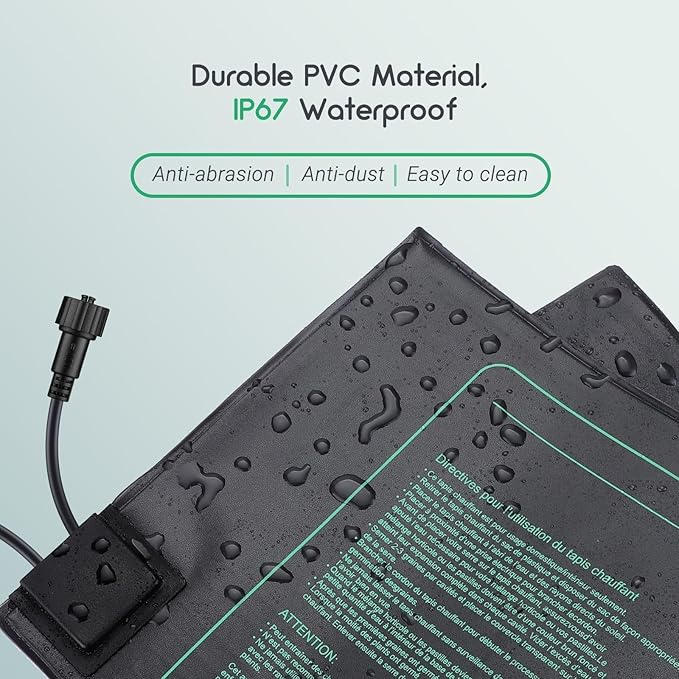 LUXBIRD Daisy Chain Plant Heating Mat with Thermostat,Timing Function Countdown, 10"x 20.75" (4 Pack)