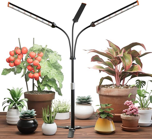 GooingTop Grow Light for Indoor Plants Growing Full Spectrum LED Lamp with Optional Dimming & Timer
