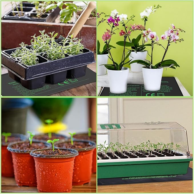 Seedling Heat Mat with Thermostat 40-108 Degrees Fahrenheit Warming Pad, Warm Hydroponic Heating Pad with Controller for Germination, 10" x 20.75" UL & MET-Certified