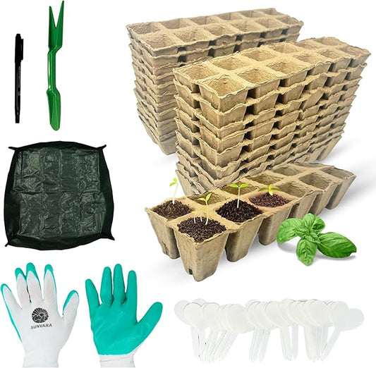 Seed Starter Peat Pots for Seedlings 300 pcs Biodegradable Seed Starter Pots