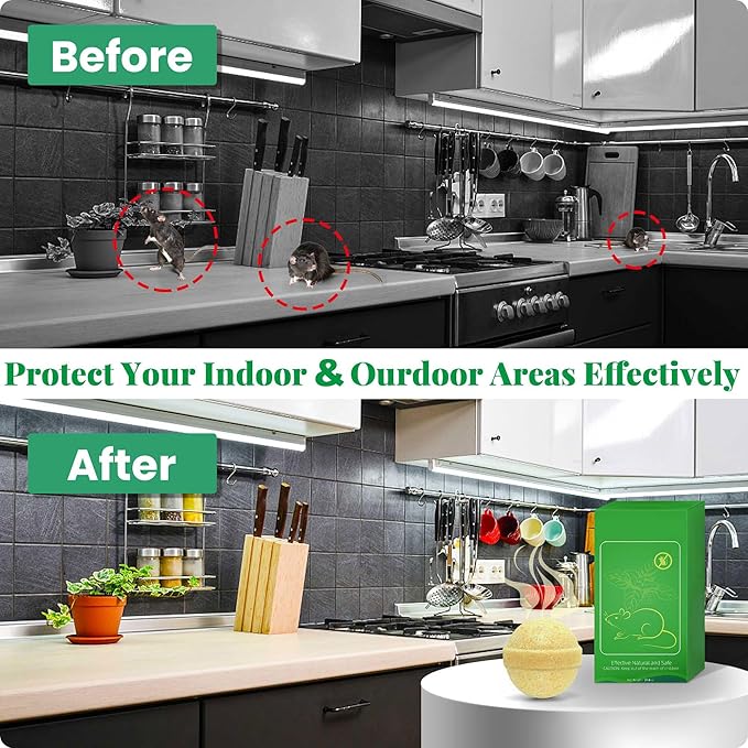 24 Pack Natural Mouse Repellent Peppermint Oil for Repels Mice & Rats, Repellent for Mice Repellent Outdoor & Indoor, Used for Car Engine, RV, Home & Kitchen, Lawn and Garden, Safe for Humans & Pets