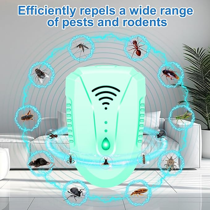 2025 Upgraded Ultrasonic Pest Repeller 7 Pack, Mouse Repellent Indoor Ultrasonic Plug in, Pest Control for Bugs Roaches Insects Mice Spiders Flies Cockroach Rodent Rat