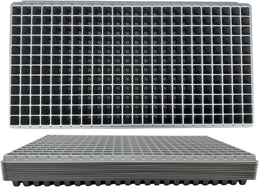 288 Cell Seedling Plastic Nursery Trays, 10 Pack, Thick Durable Germination Plug Trays, 2880 Cells Reusable Plant Propagation