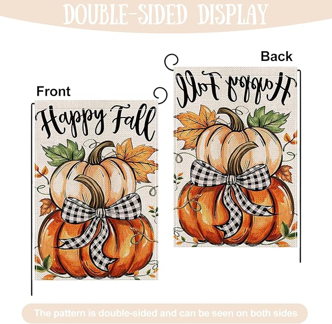 Fall Garden Flag 12 x 18 Inch Double Sided Cute Hedgehog Maple Leaves Sunflower Designs Autumn Burlap Yard Flag for Outside Rustic Yard Outdoor Holiday Home Decoration