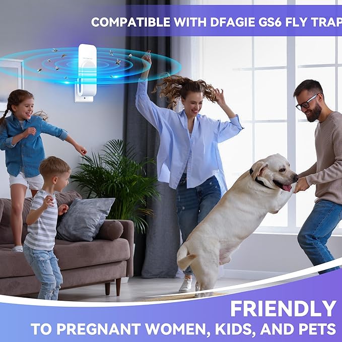 Qualirey 25 Pack Flying Insect Trap Refill Compatible with DFAGIE GS6 Fly Trap Indoor, Sticky Glue Cards, Plug-in Bug Catcher Refills, Glue Boards Refill for Bug Mosquito Gnat Moths Fruit Fly Trap