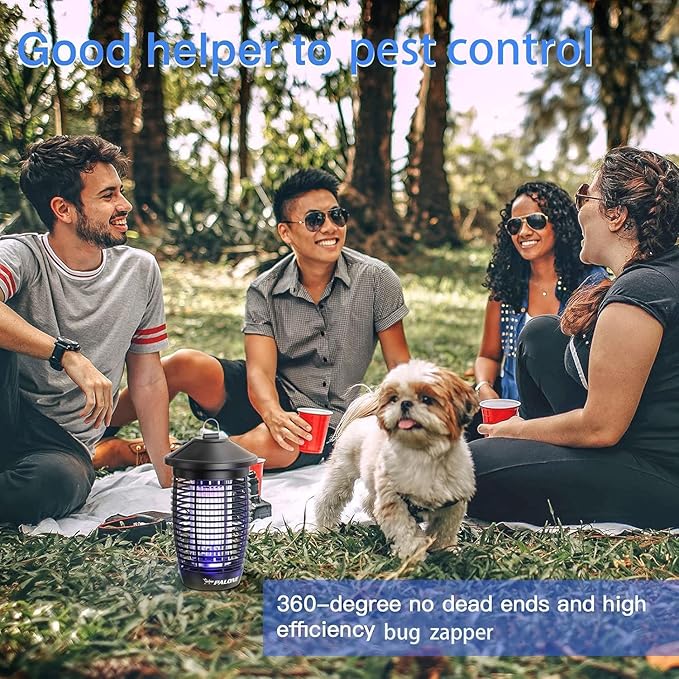 PALONE Electric Bug Zapper Outdoor, 20W Electirc Fly Zapper Indoor with Sturdy Top Hook, 4500V Mosquito Zapper Indoor with 3.9ft PVC Wire, Waterproof Bug Zapper for Outdoor, Garden, Bedroom