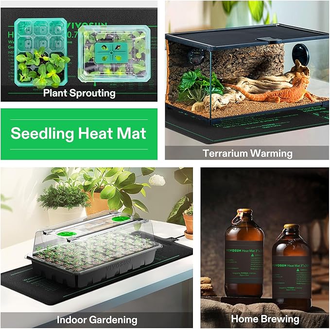 VIVOSUN Durable Waterproof Seedling Heat Mat 48" x 20.75" UL & MET-Certified Warm Hydroponic Heating Pad for Germination, Indoor Gardening, Greenhouse