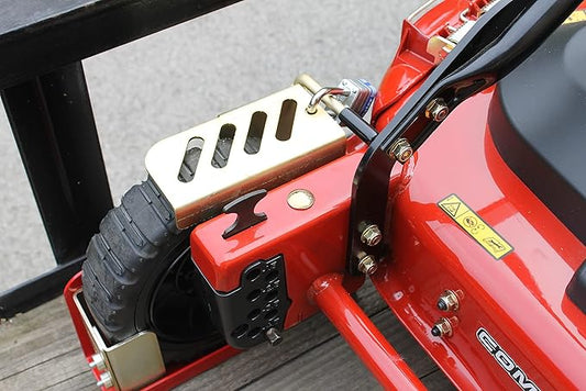 Jungle Jim's Jungle Boot to Secure Push and Some Commercial Mowers or Spreaders to Lawn and Landscape Trailer (SMALL - LOCKING)