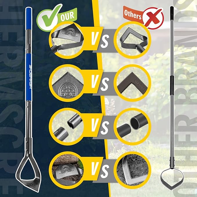 Hoe Garden Tool, Heavy Duty Triangle 52.7" Manual Weeder with Long Handle, Carbon Steel Weed Removing Action Hoe Cultivator for Weeding, Digging, Loosening Soil, Hoeing, Edging